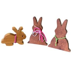 Wood Bunny‎ Lot of 3